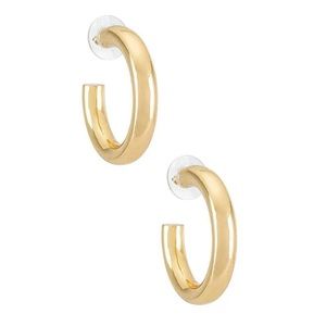 BaubleBar Dalilah Medium Tube Hoop Earrings In Metallic Gold